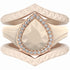 Pear Silicone Ring with Metal Frame & Stones – Includes 2 Stackable Bands | Patented Design by Rinfit